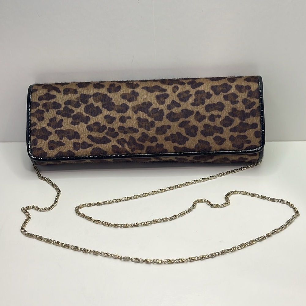 Brown Leopard Print Clutch - Picture 2 of 11